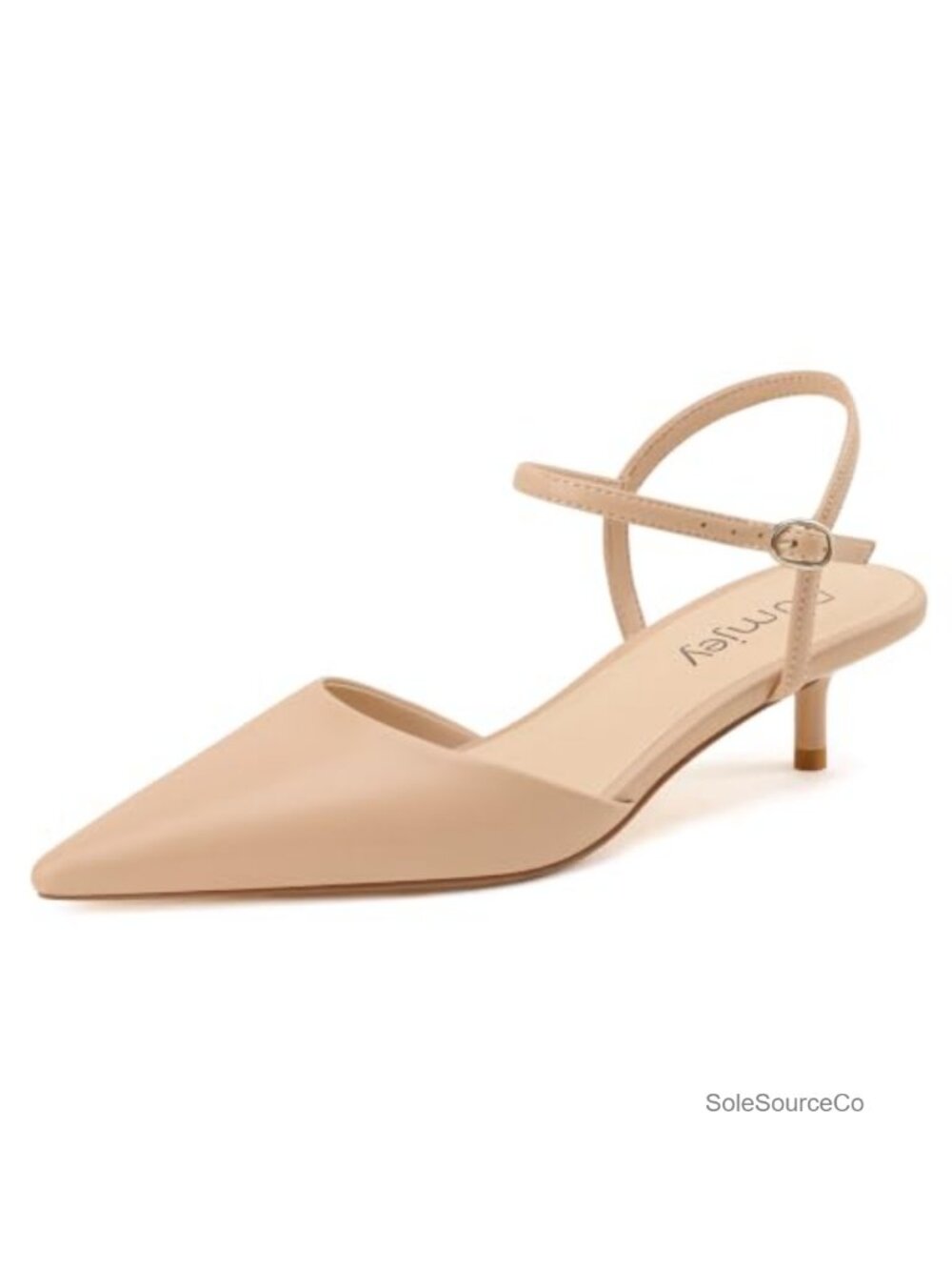 Women's Kitten Heel Pumps Pointed Toe Low Heels Ankle Straps